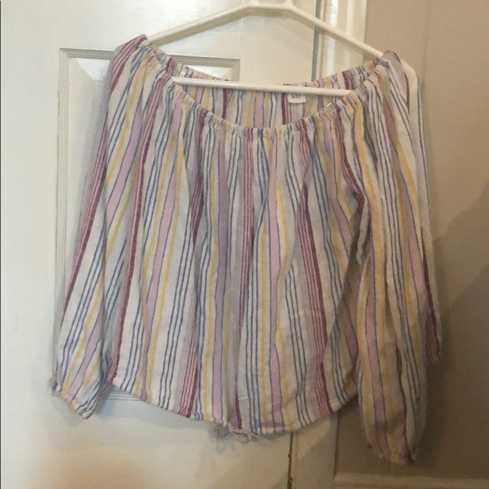 STRIPED OFF THE SHOULDER TOP